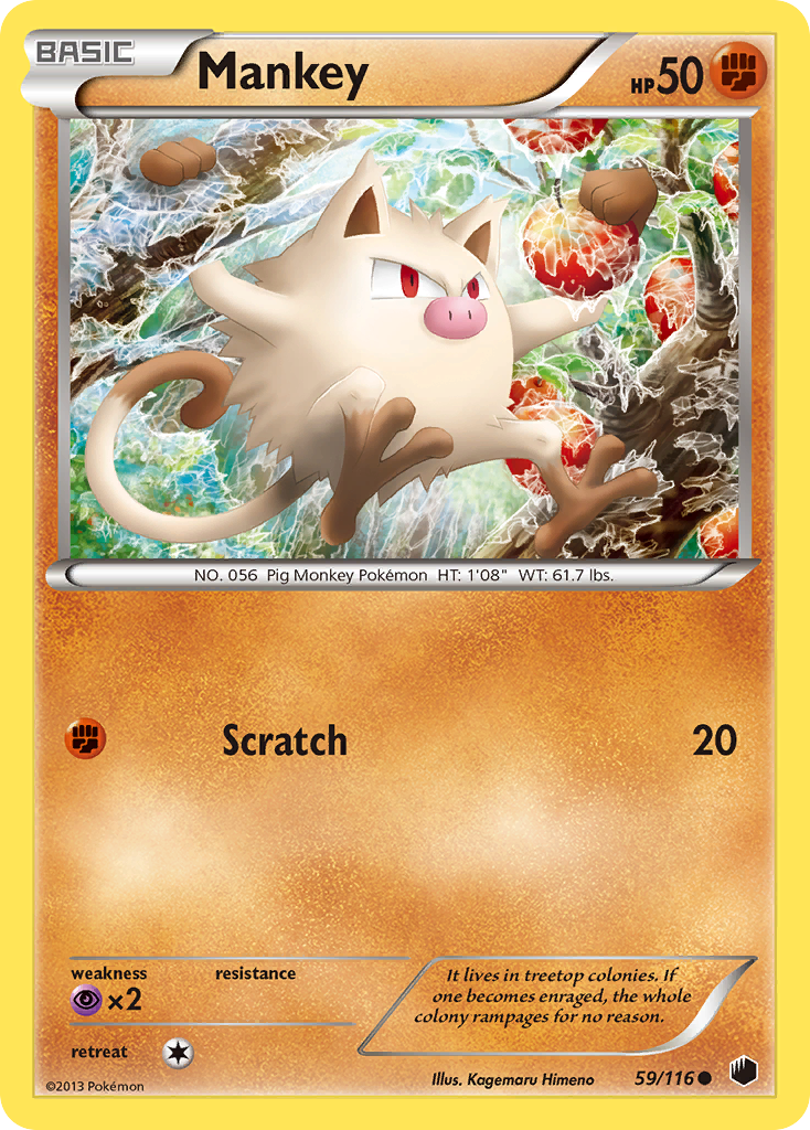 Mankey – Plasma Freeze 59/116 Pokémon card