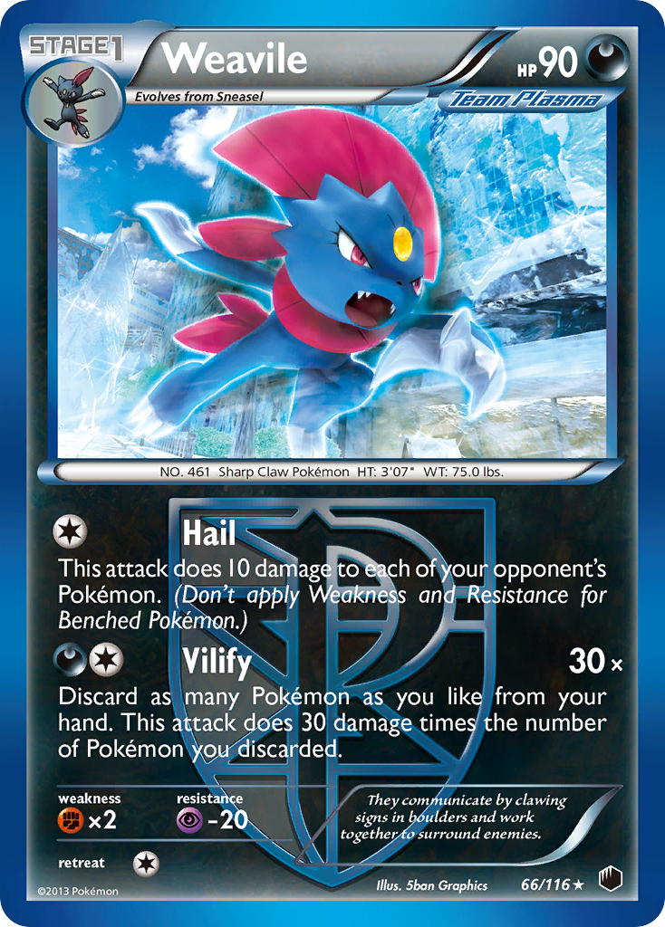 Weavile – Plasma Freeze 66/116 Pokémon card