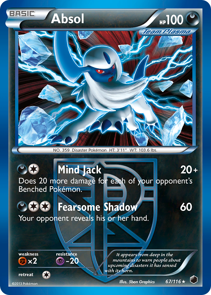 Absol – Plasma Freeze 67/116 Pokémon card
