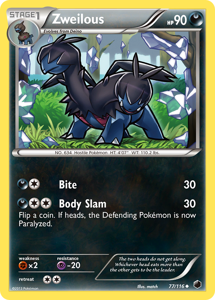 Zweilous – Plasma Freeze 77/116 Pokémon card