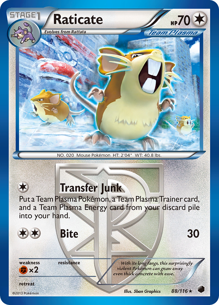 Raticate – Plasma Freeze 88/116 Pokémon card