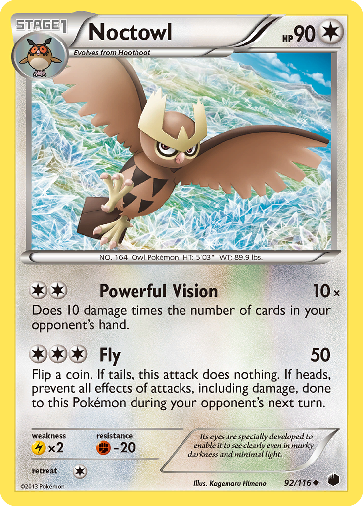 Noctowl – Plasma Freeze 92/116 Pokémon card