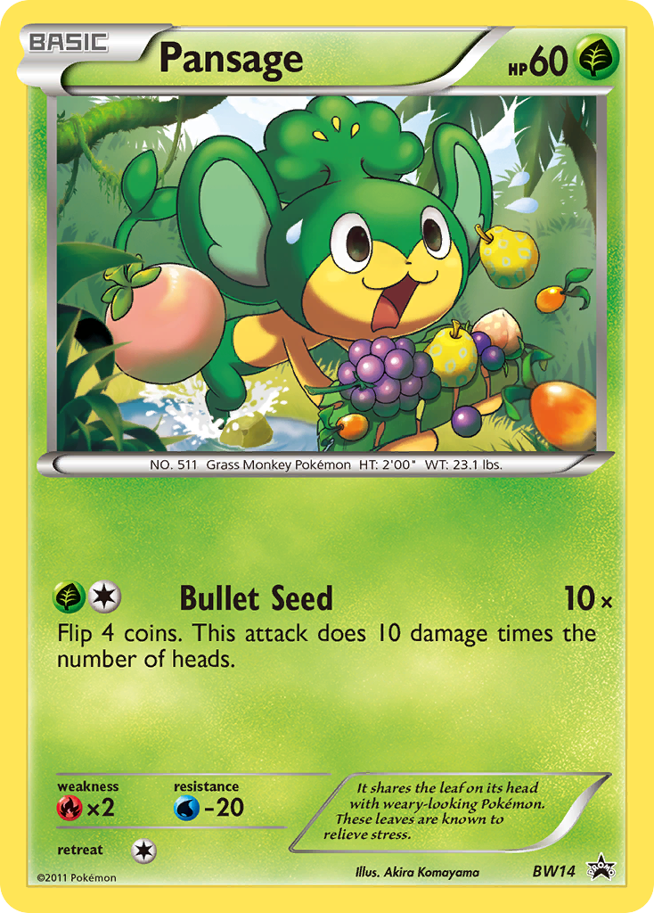Pansage – BW Black Star Promos BW14 Pokémon card