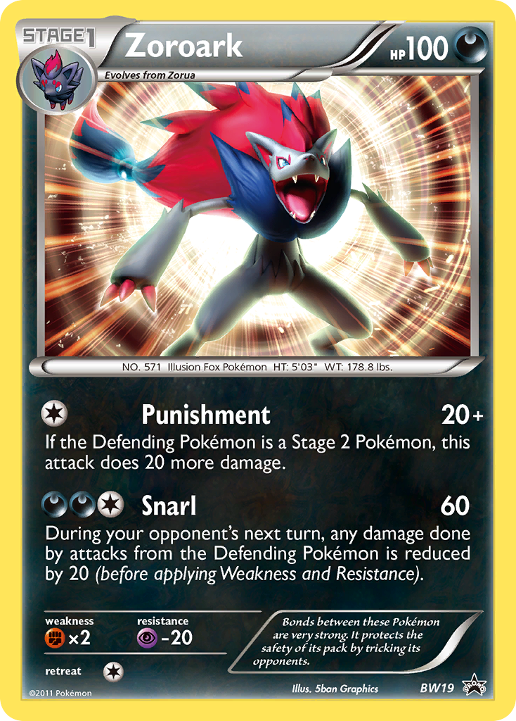 Zoroark – BW Black Star Promos BW19 Pokémon card