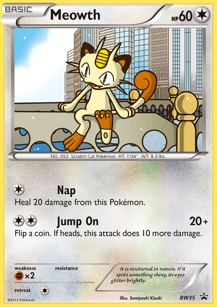 Meowth – BW Black Star Promos BW35 Pokémon card