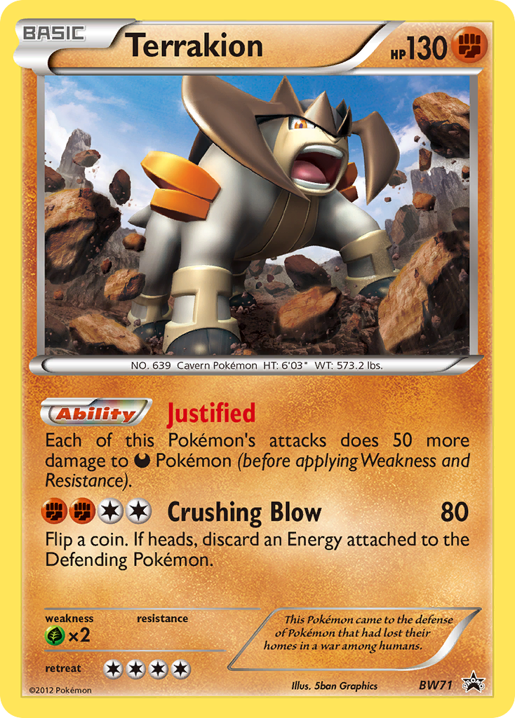 Terrakion – BW Black Star Promos BW71 Pokémon card