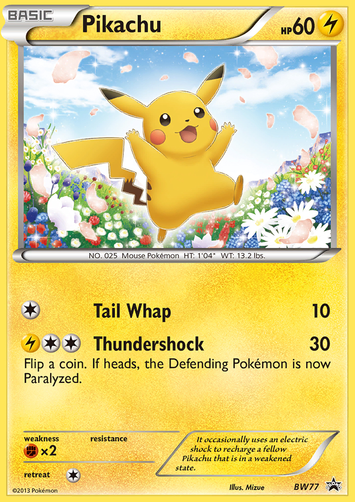 Pikachu – BW Black Star Promos BW77 Pokémon card