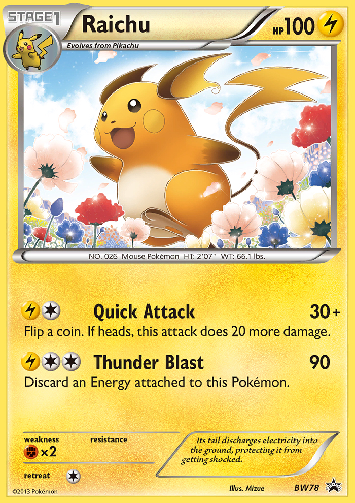 Raichu – BW Black Star Promos BW78 Pokémon card