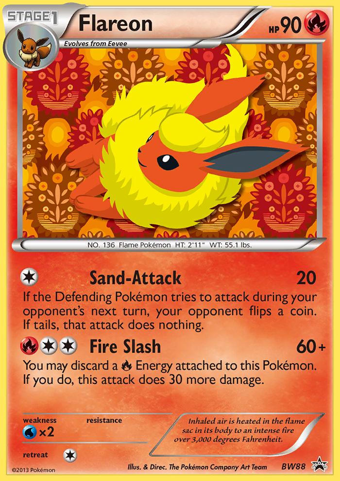 Flareon – BW Black Star Promos BW88 Pokémon card