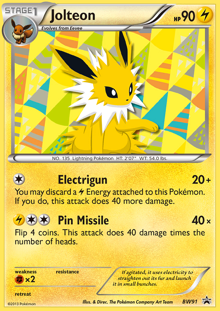 Jolteon – BW Black Star Promos BW91 Pokémon card