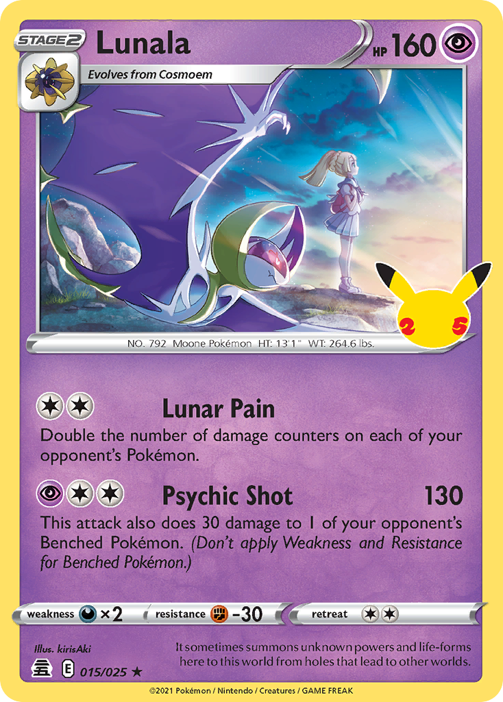 Lunala – Celebrations 15 Pokémon card