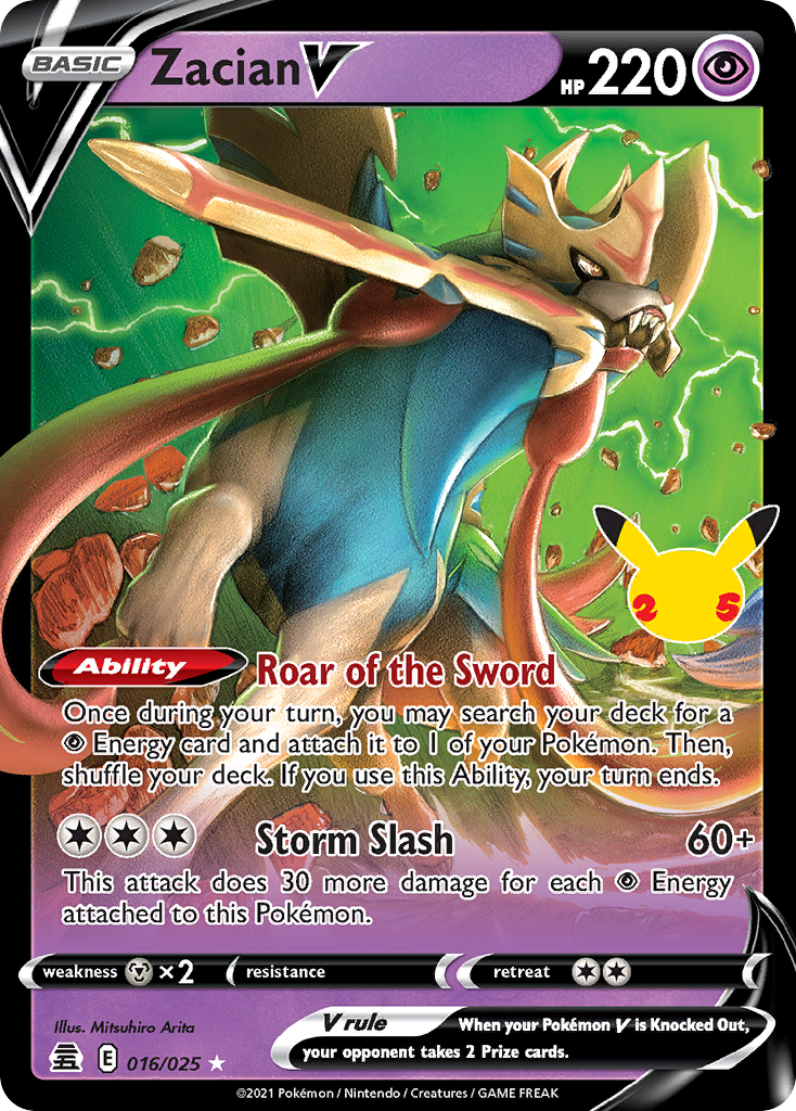 Zacian V – Celebrations 16 Pokémon card