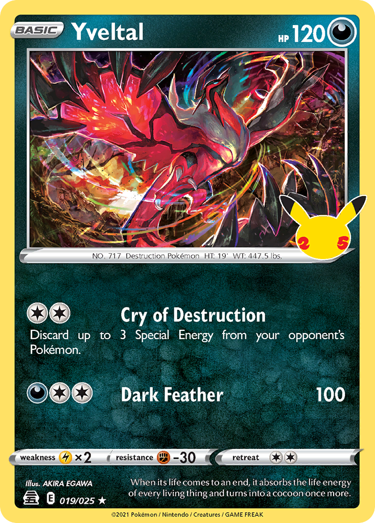 Yveltal – Celebrations 19 Pokémon card