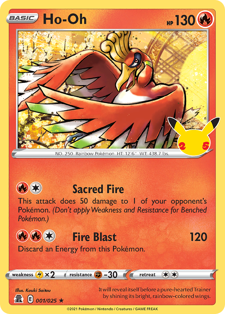 Ho-Oh – Celebrations 1 Pokémon card