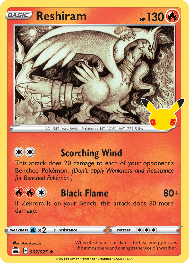 Reshiram – Celebrations 2 Pokémon card