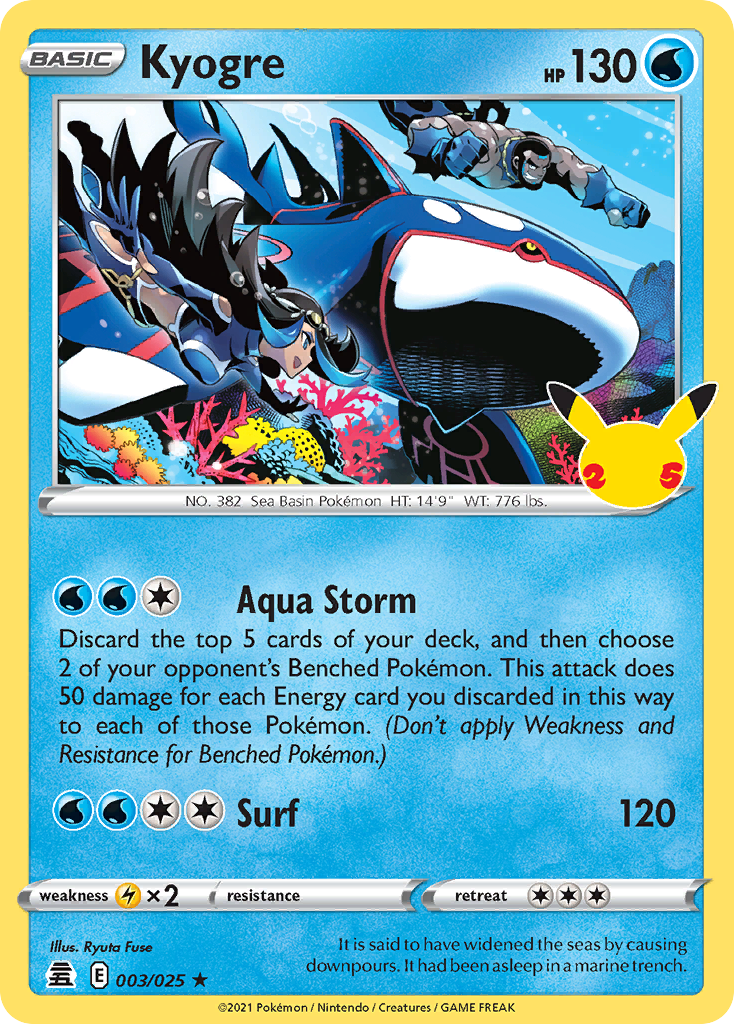 Kyogre – Celebrations 3 Pokémon card