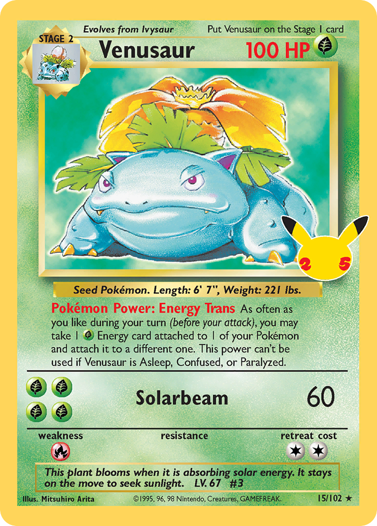Venusaur – Celebrations: Classic Collection 15 Pokémon card