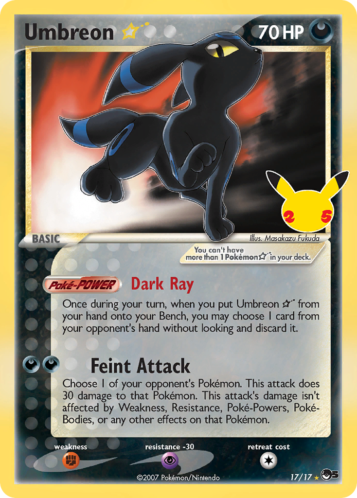 Umbreon ☆ – Celebrations: Classic Collection 17 Pokémon card