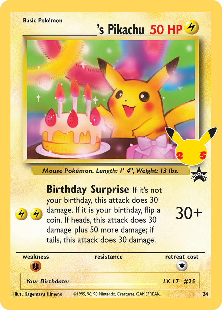 _____'s Pikachu – Celebrations: Classic Collection 24 Pokémon card