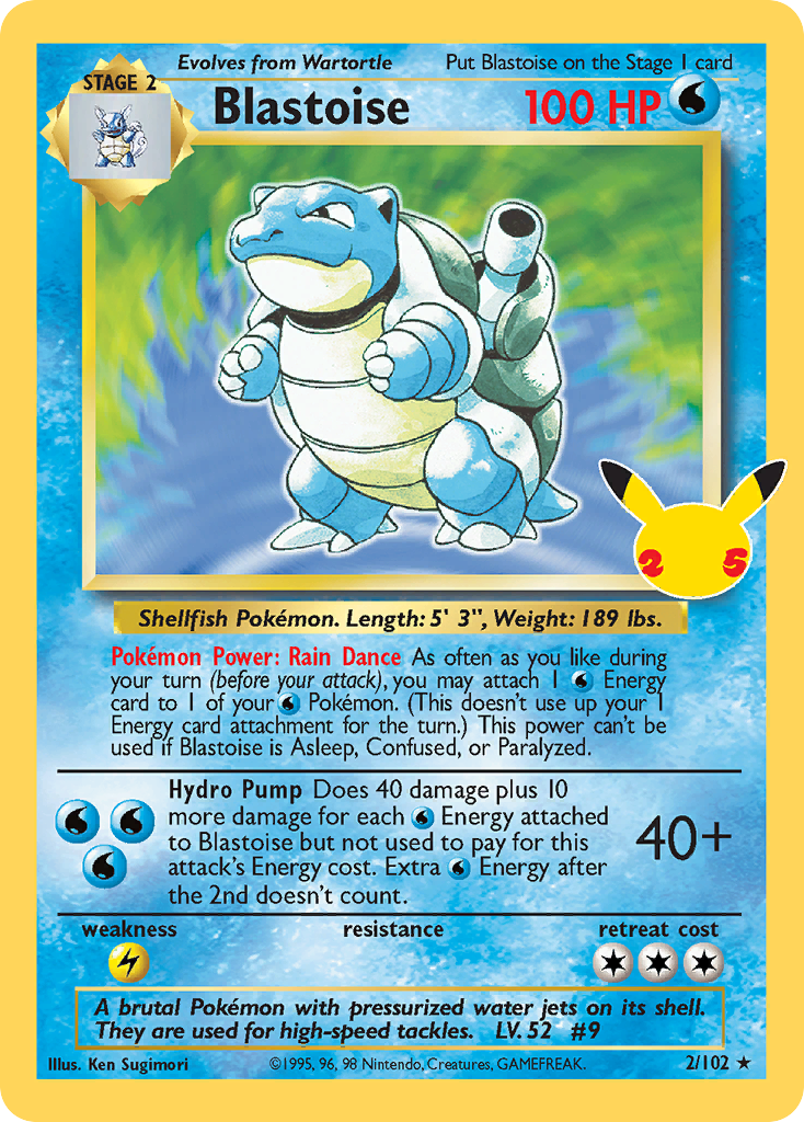 Blastoise – Celebrations: Classic Collection 2 Pokémon card