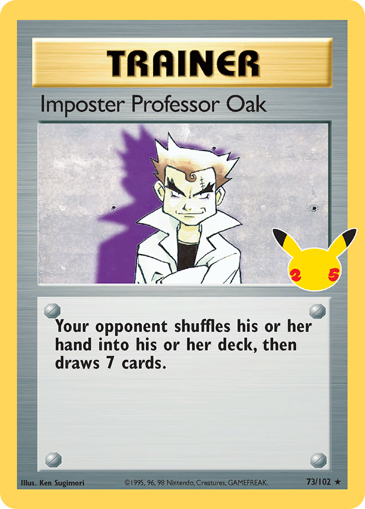 Imposter Professor Oak – Celebrations: Classic Collection 73 Pokémon card