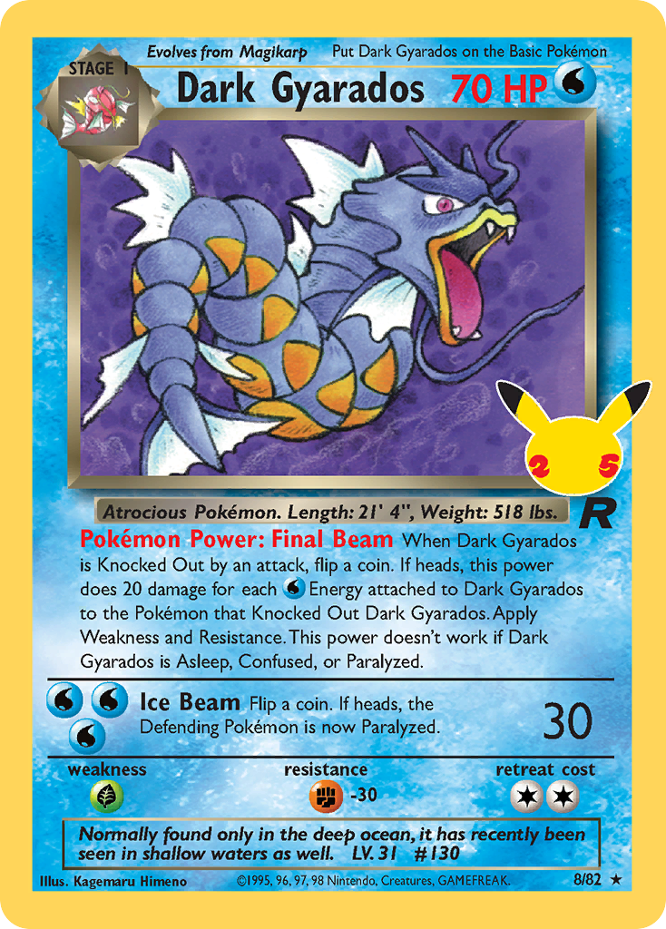 Dark Gyarados – Celebrations: Classic Collection 8 Pokémon card