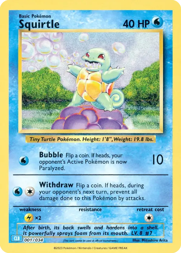 Squirtle – Pokémon TCG Classic - Blastoise 001/034 Pokémon card