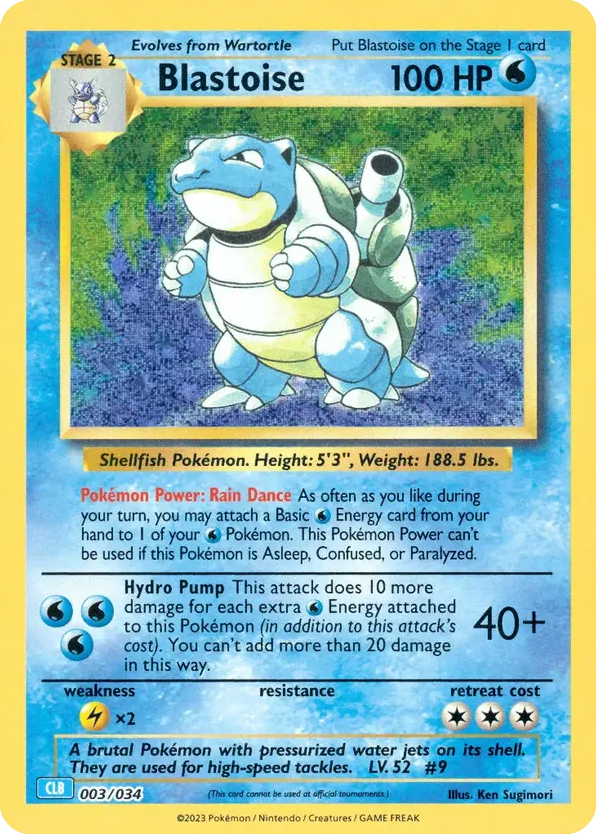 Blastoise – Pokémon TCG Classic - Blastoise 003/034 Pokémon card