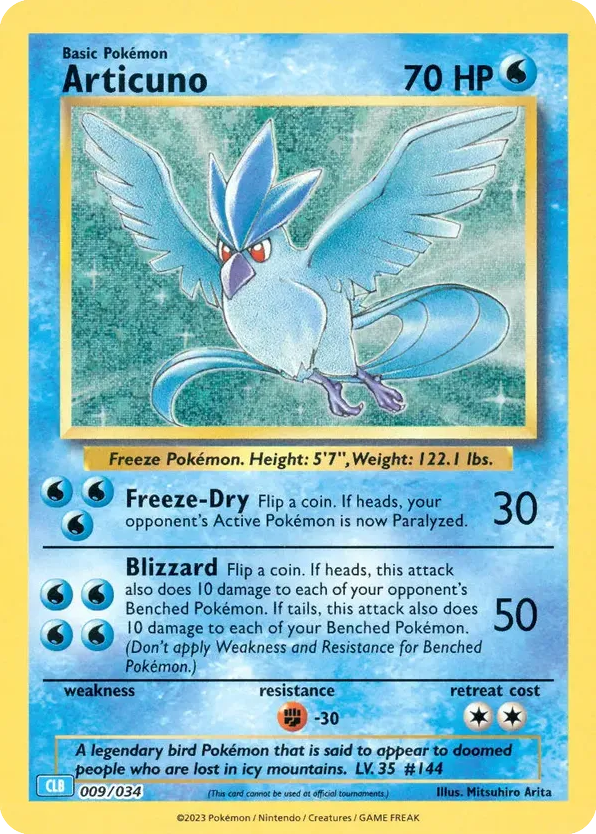 Articuno – Pokémon TCG Classic - Blastoise 009/034 Pokémon card