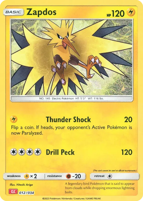 Zapdos – Pokémon TCG Classic - Charizard 012/034 Pokémon card