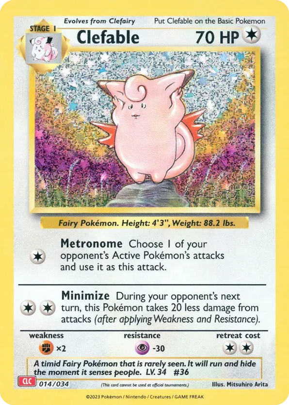 Clefable – Pokémon TCG Classic - Charizard 014/034 Pokémon card