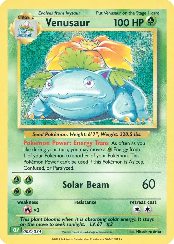 Venusaur – Pokémon TCG Classic - Venusaur 003/034 Pokémon card