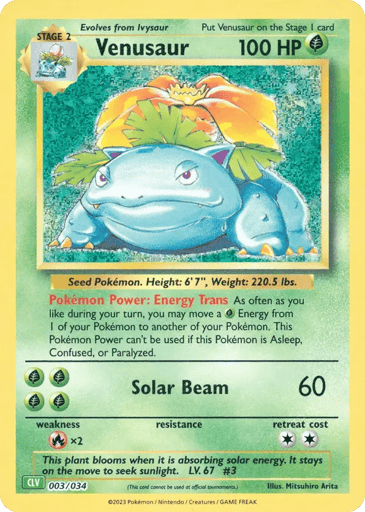 Venusaur - Pokémon TCG Classic - Venusaur 3