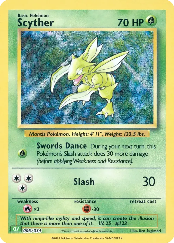Scyther – Pokémon TCG Classic - Venusaur 006/034 Pokémon card