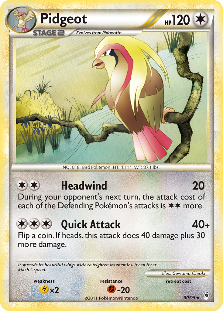 Pidgeot – Call of Legends 30/95 Pokémon card