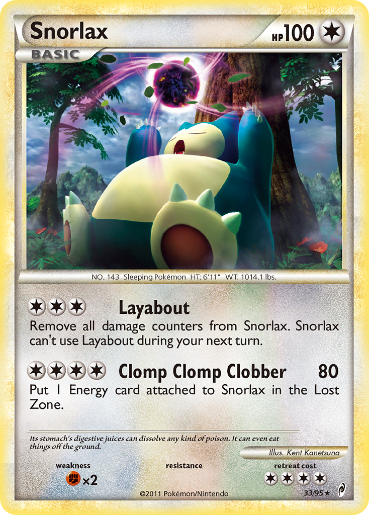 Snorlax – Call of Legends 33/95 Pokémon card