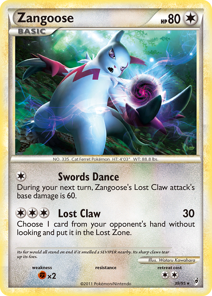 Zangoose – Call of Legends 39/95 Pokémon card