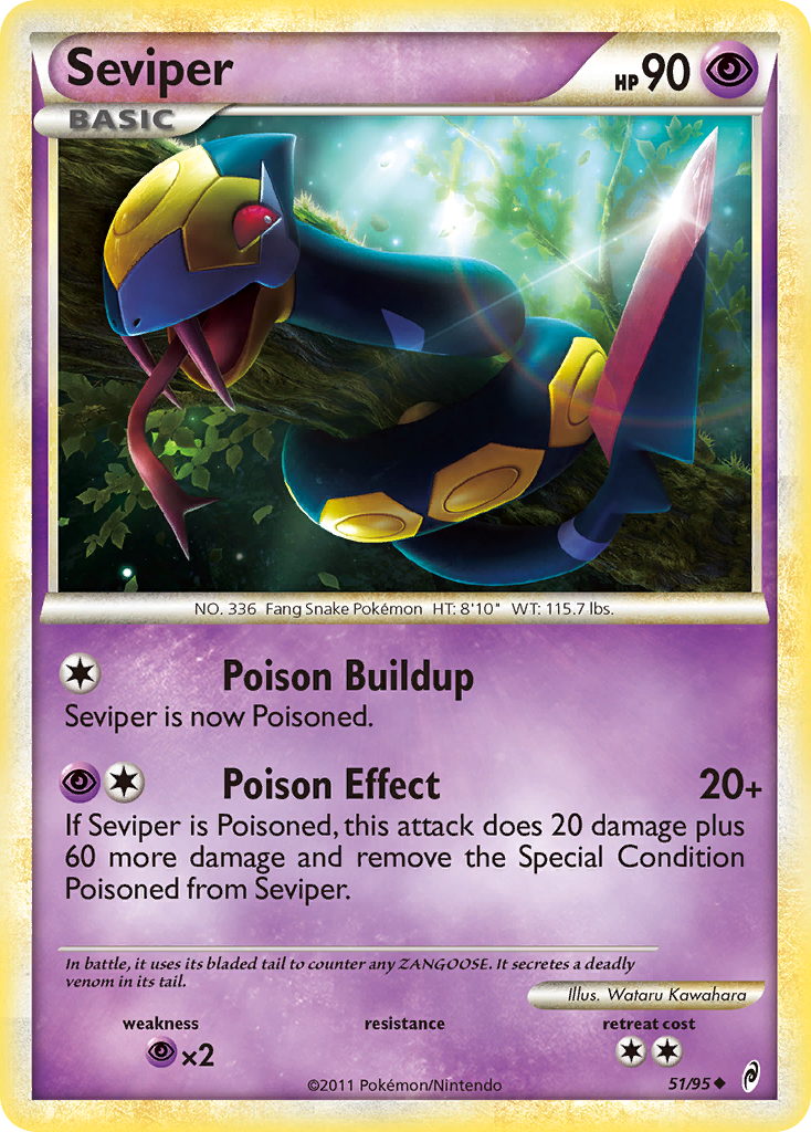 Seviper – Call of Legends 51/95 Pokémon card