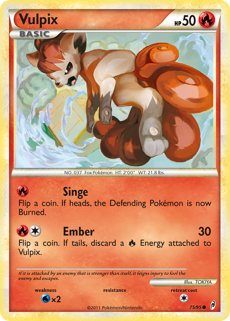 Vulpix – Call of Legends 75/95 Pokémon card