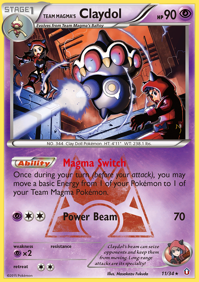Team Magma's Claydol – Double Crisis 11/34 Pokémon card