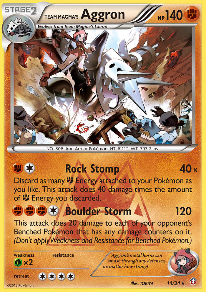 Team Magma's Aggron – Double Crisis 14/34 Pokémon card