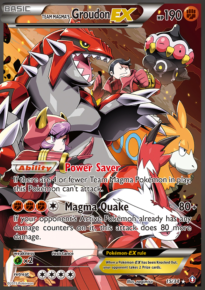 Team Magma's Groudon-EX – Double Crisis 15/34 Pokémon card