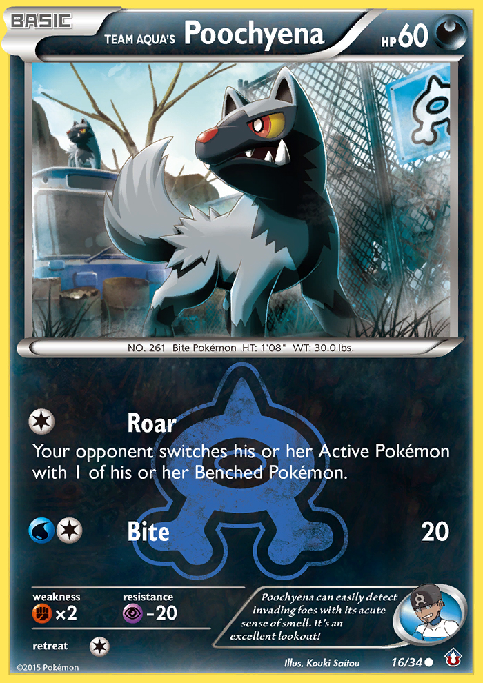 Team Aqua's Poochyena – Double Crisis 16/34 Pokémon card