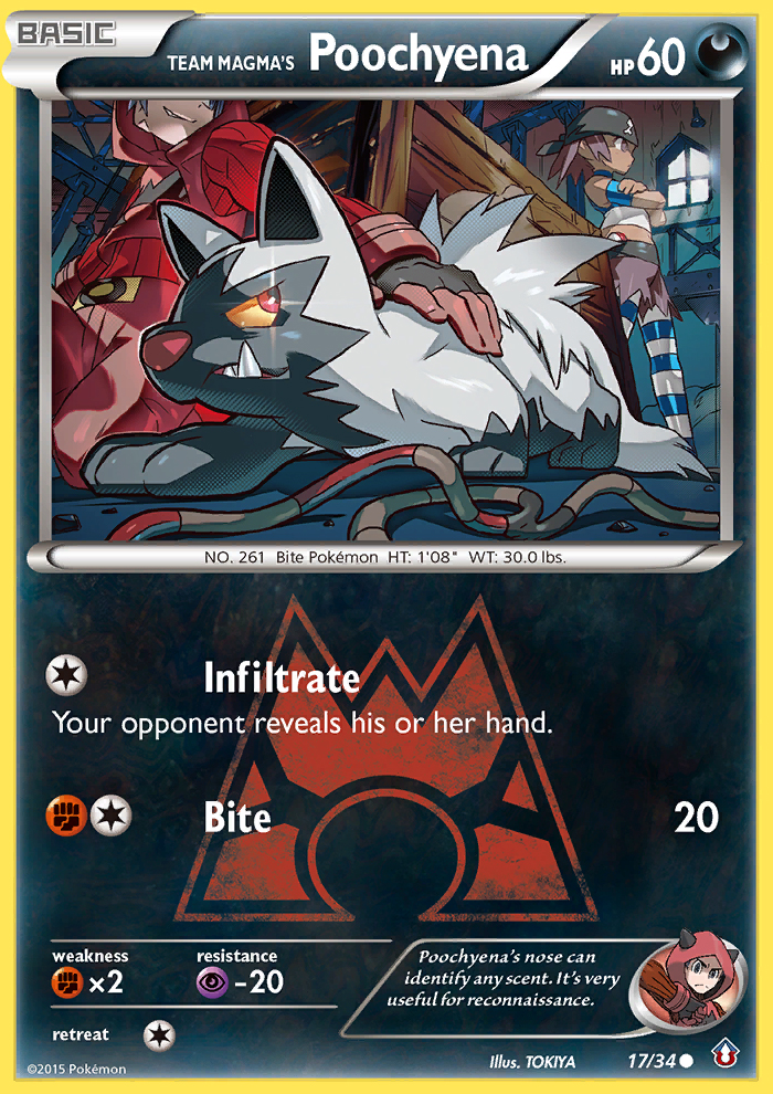 Team Magma's Poochyena – Double Crisis 17/34 Pokémon card