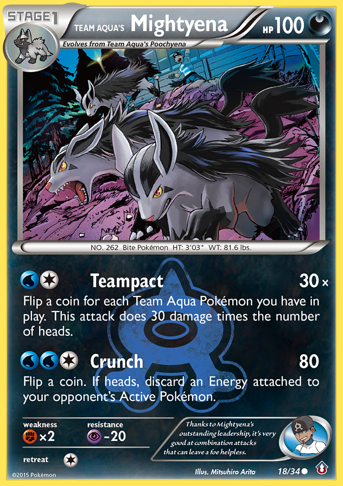 Team Aqua's Mightyena – Double Crisis 18/34 Pokémon card