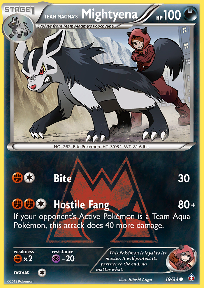 Team Magma's Mightyena – Double Crisis 19/34 Pokémon card