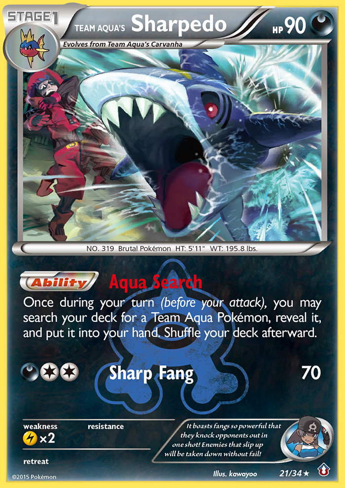 Team Aqua's Sharpedo – Double Crisis 21/34 Pokémon card