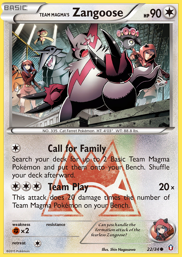 Team Magma's Zangoose – Double Crisis 22/34 Pokémon card