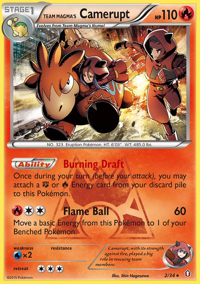 Team Magma's Camerupt – Double Crisis 2/34 Pokémon card