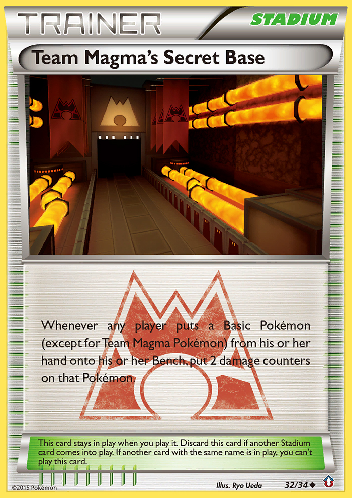 Team Magma's Secret Base – Double Crisis 32/34 Pokémon card